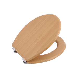 details of Soft Close Wood Veneer Natural Toilet Seat