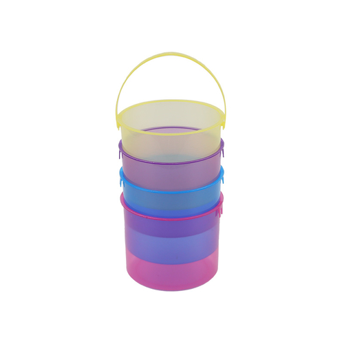 Transparent Plastic Bucket Handle With Multi-color Diamond Pattern