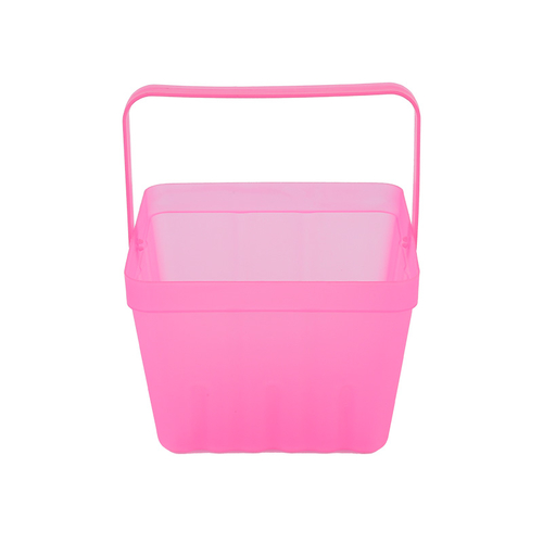 Multicolor Square Transparent Plastic Bucket With Handle