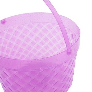 Transparent Plastic Bucket Handle With Multi-color Diamond Pattern