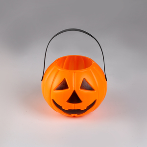 details of Plastic Pumpkin Candy Bucket Halloween