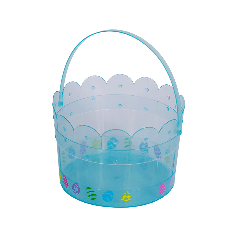 Hollowed-out Print Plastic Fruit Basket For Home